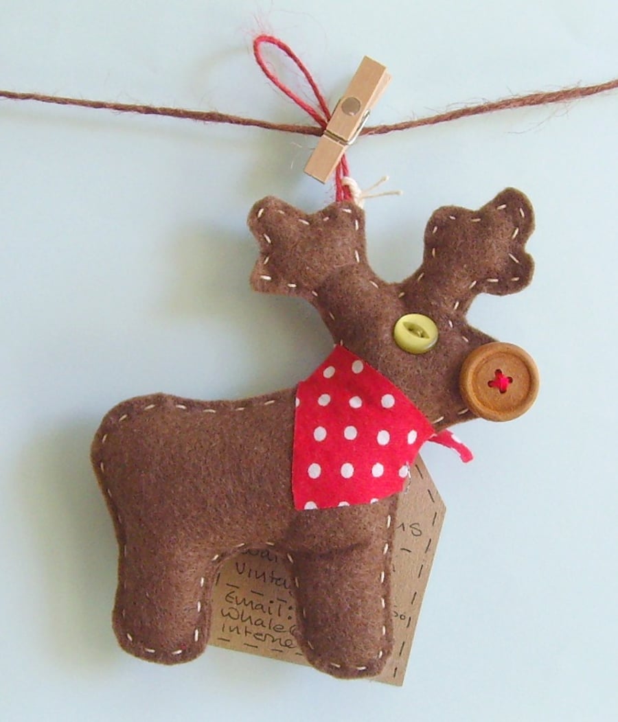 christmas tree decoration handmade reindeer