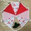 Red and White Nordic Christmas Bunting Decorations