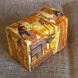 Egyptian Trinket Jewellery Treasures Wooden Small Chest Box Gift Unusual