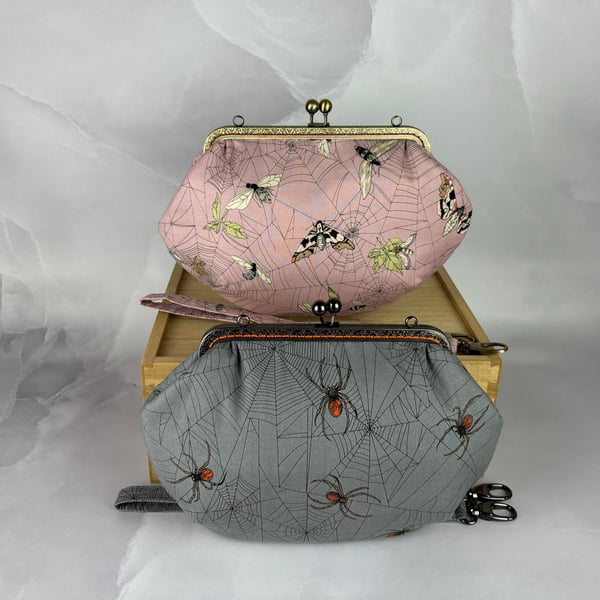 Spiders web medium clutch bag, Detachable strap, 2 pattern options, Handmade