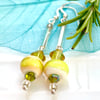 Green Glass Crystal  Drop Earrings - silver,Swarovski© Elements  (last pair)