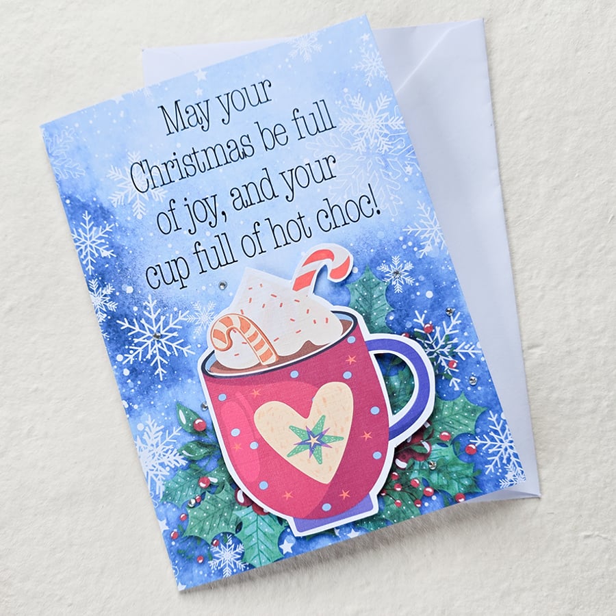 Hot Chocolate Christmas Card - Festive Treats - Free UK P&P