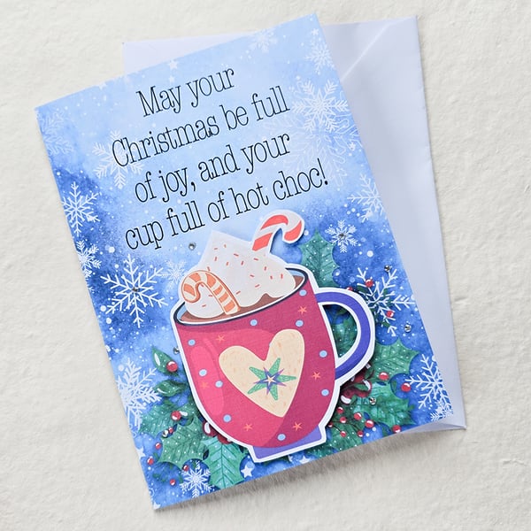 Hot Chocolate Christmas Card - Festive Treats - Free UK P&P