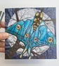 Full moon with moon moth and tree printed card.  - Image 3