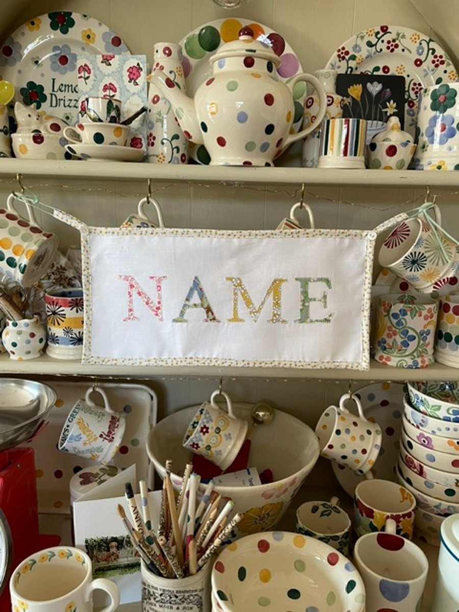 Personalised vintage style cotton banner