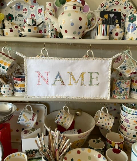 Personalised vintage style cotton banner