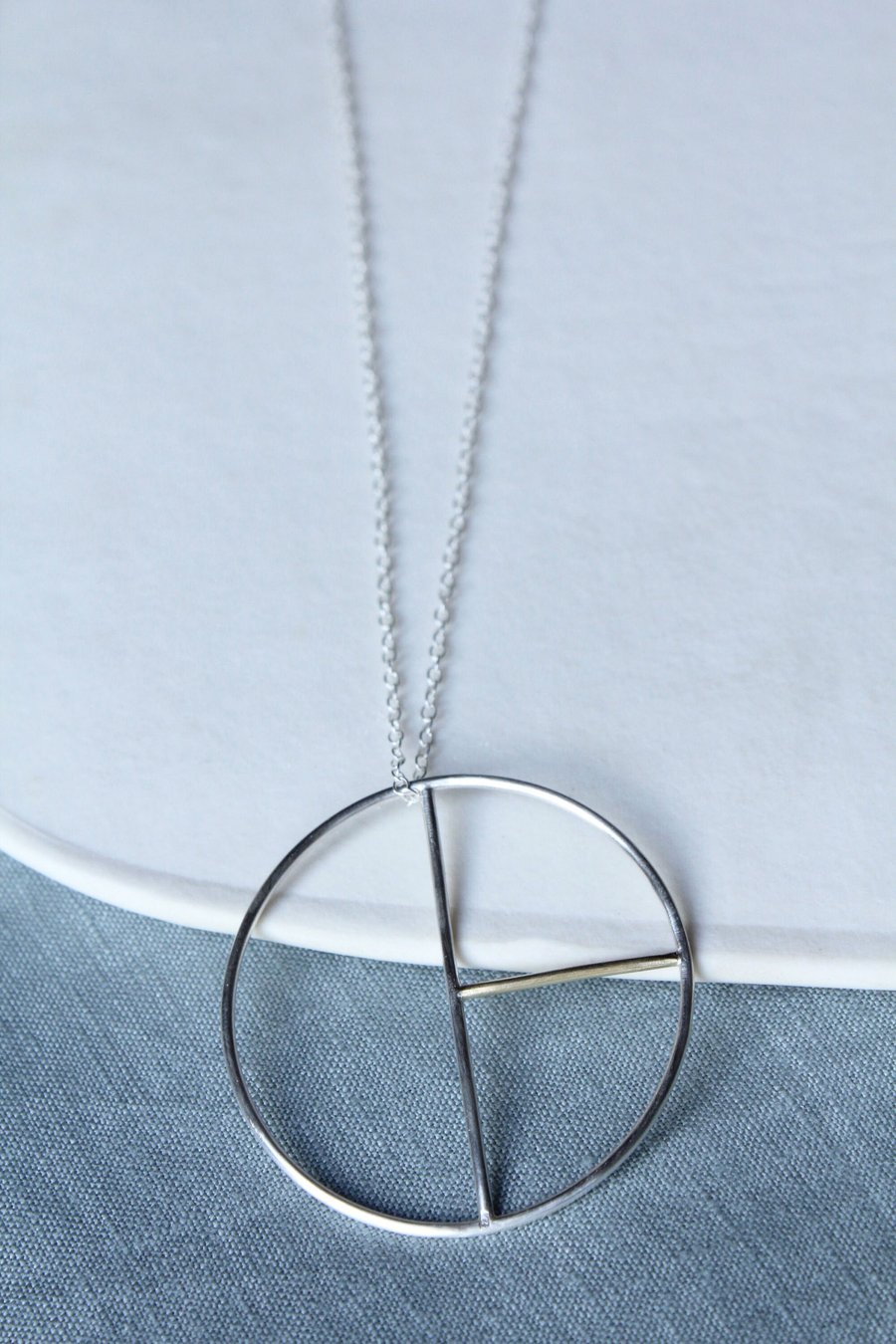 Circle Necklace, Silver Necklace, Geometric Jewellery, Minimal Jewellery 