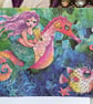 Quirky Mermaid riding a seahorse blank card for any occasion - Image 1