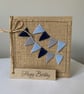Birthday Card. Blue bunting. Wool Felt. Handmade Card. - Image 2