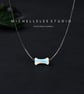 Chew Toy Dog Bone Opal Necklace with 925 Sterling Silver Chain