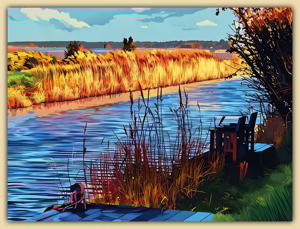 A Place To Sit Winter Walk Norfolk Fens Greeting Card A5