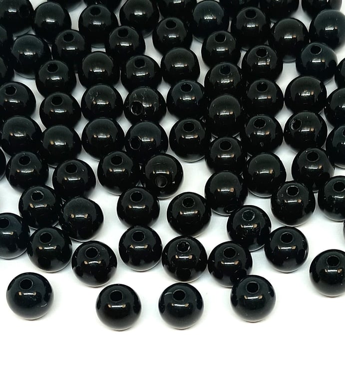 Black Round Opaque Acrylic Ball Beads, 6mm - 30mm, for Jewellery Making