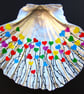 Heart Flowers Painted on Shell, LGBTQ Art Gift, Birthday, Anniversary, 50 Hearts - Image 1