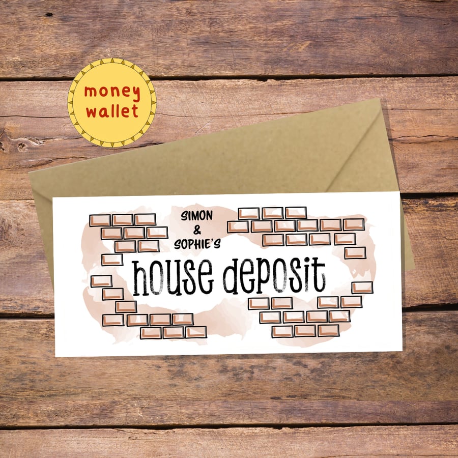 House Deposit Personalised Money Wallet Card - cash gift envelope