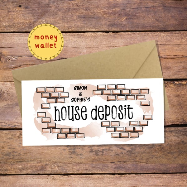 House Deposit Personalised Money Wallet Card - cash gift envelope