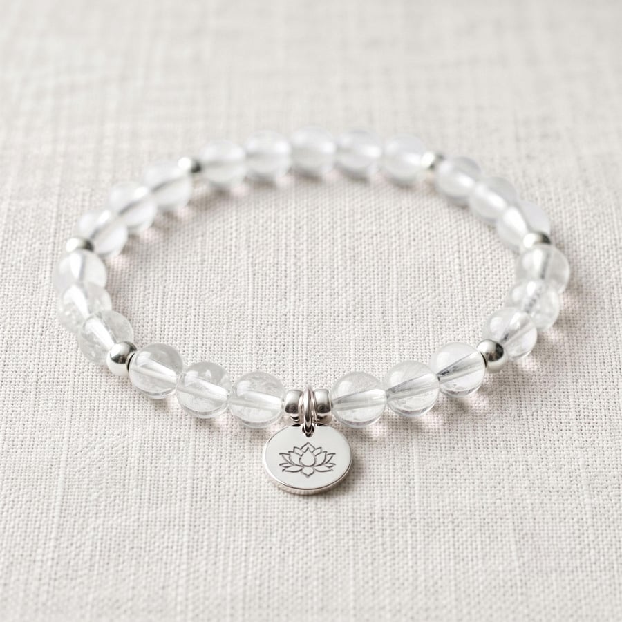 Clear Quartz Crystal Bracelet, Master Healer, Personalised Gift