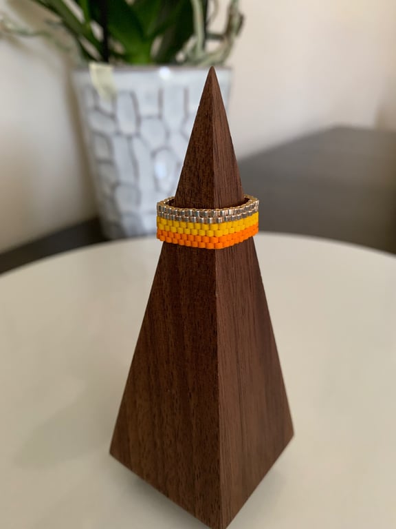 Colourful and vibrant beaded ring