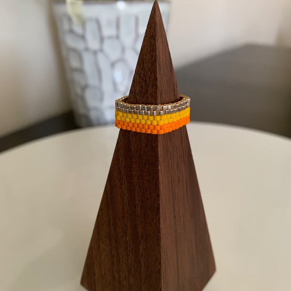 Colourful and vibrant beaded ring