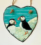 Puffins on a slate