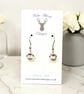 Charm Earrings - Silver Pearl