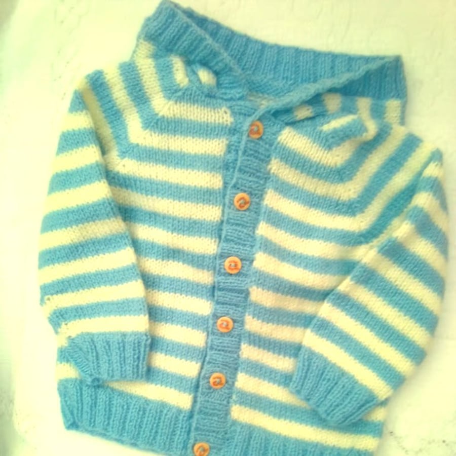 Striped Jacket with Hood For Babies and Small Children, Baby Gift Ideas, Jacket