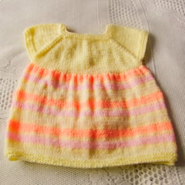 Simple Classic Hand Knitted Baby Dress, New Baby Gift, Baby Shower Gift