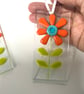 Retro fused glass flower wall hanging  - Image 2