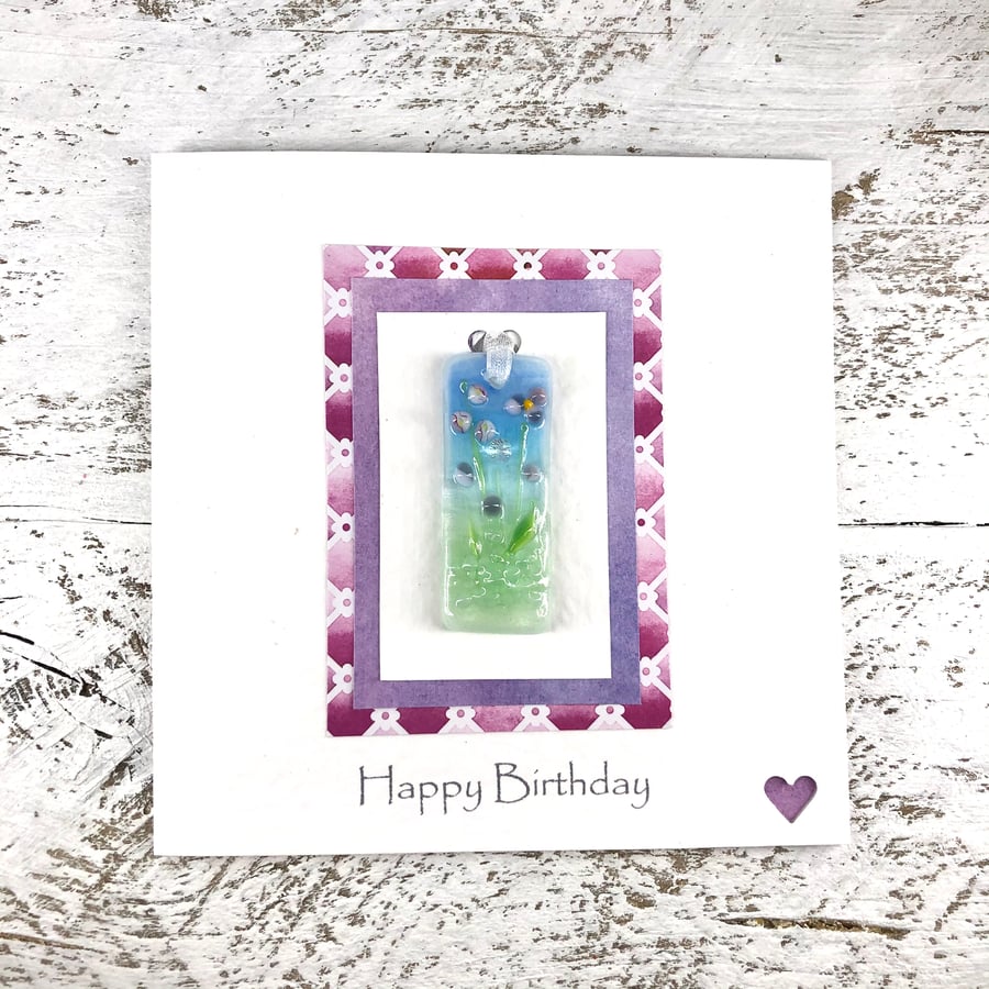 Birthday Card with Detachable Glass Meadow Bookmark