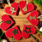 Christmas baubles sets, glittery felt hearts, gingerbread; angel, star, trees