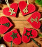 Christmas baubles sets, glittery felt hearts, gingerbread; angel, star, trees