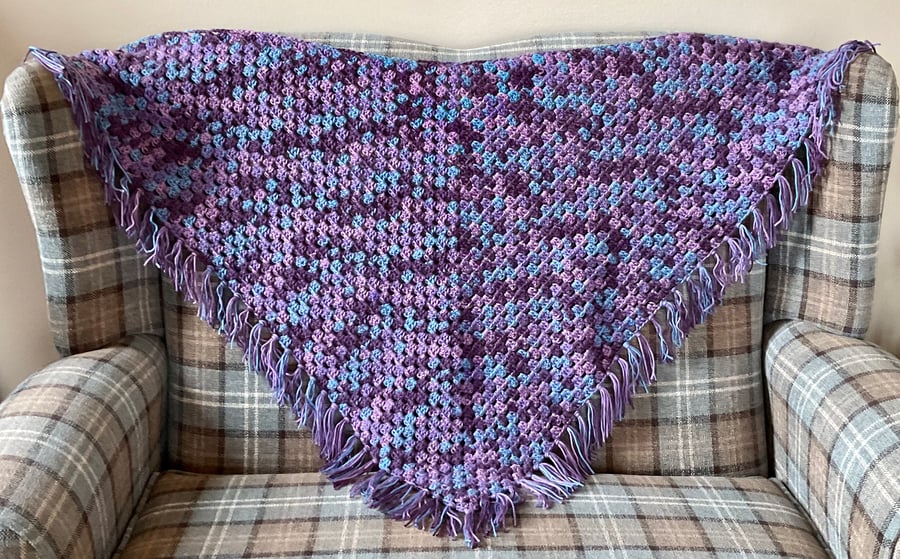 Granny Square Crocheted Shawl 