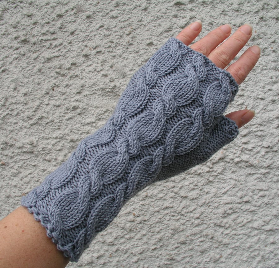 Merino Wool Wrist Warmers Grey