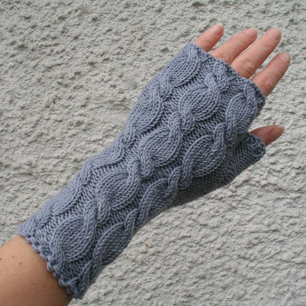 Merino Wool Wrist Warmers Grey