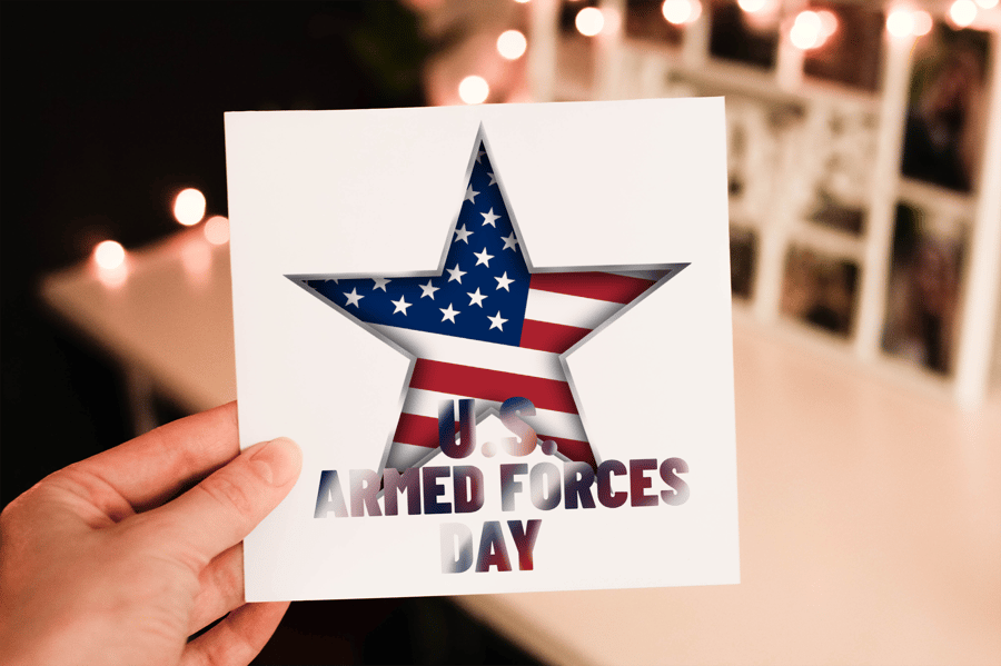 American Armed Forces Day Card, Thank You For Your Service Card, Custom Card