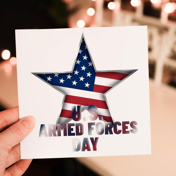 American Armed Forces Day Card, Thank You For Your Service Card, Custom Card