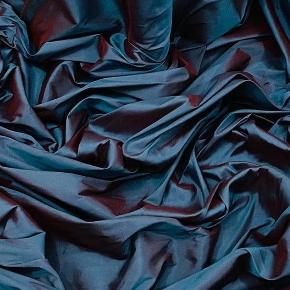 Teal Two Tone Supreme Taffeta Fabric 58'' PRICE PER METER