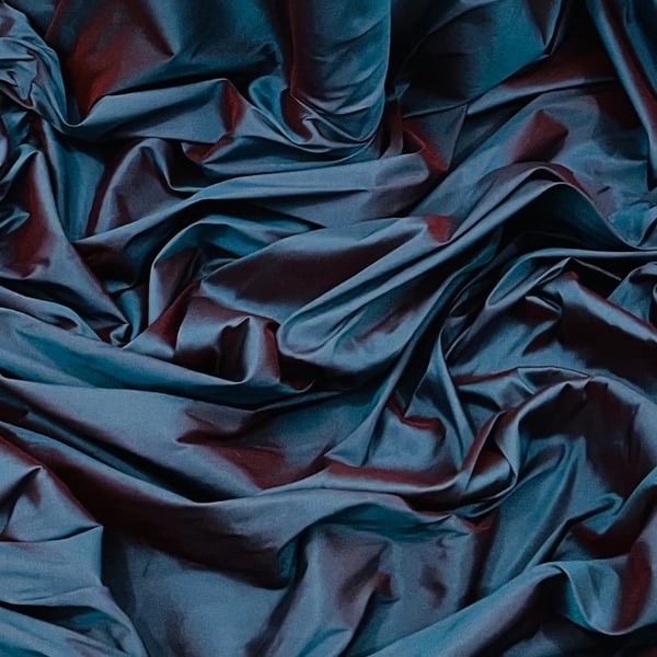 Teal Two Tone Supreme Taffeta Fabric 58'' PRICE PER METER
