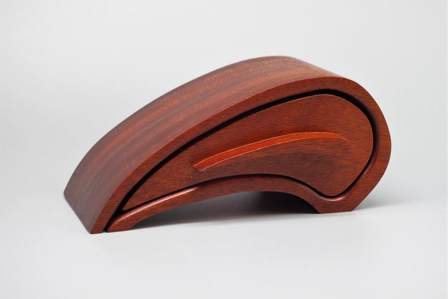Handmade Wooden Trinket, Keepsake, Jewel Box. South American Mahogany.
