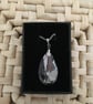 Silver Grey Glass Teardrop Pendant - Image 2