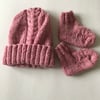 Hand knitted baby hat and bootees