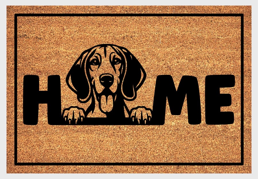 Black & Tan Coonhound Home Door Mat No.1 - Coonhound Welcome Mat - 3 Sizes