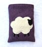 Herringbone Wool Book Sleeve: Sheep, Paperback protector, applique