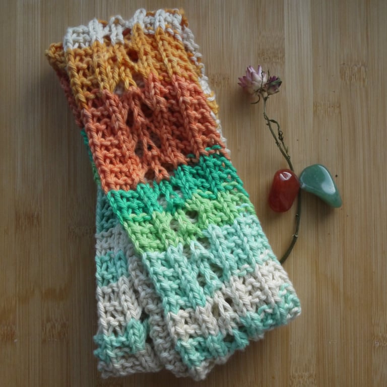 Loom Knitted Cotton Desert Summer Scarf