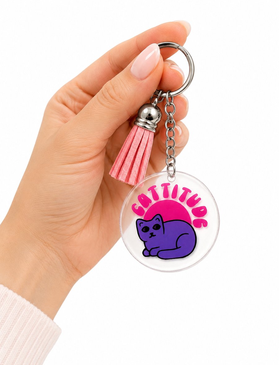 Funny Cat Keyring 