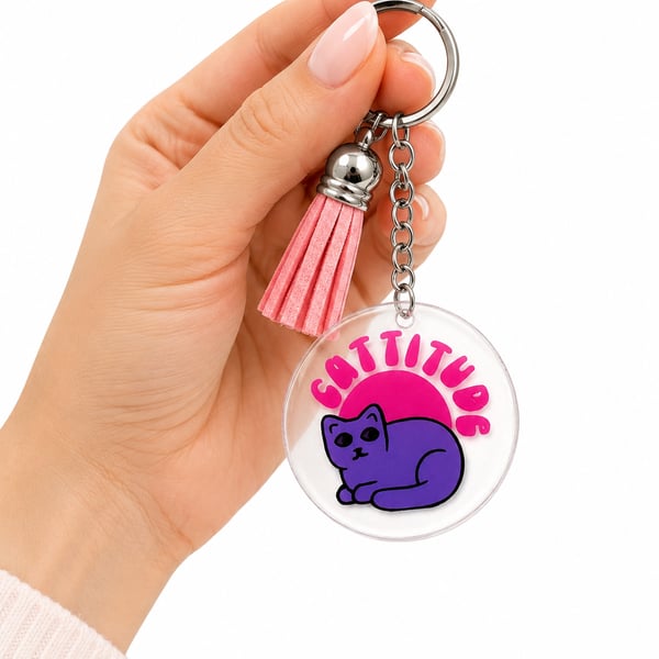 Funny Cat Keyring 