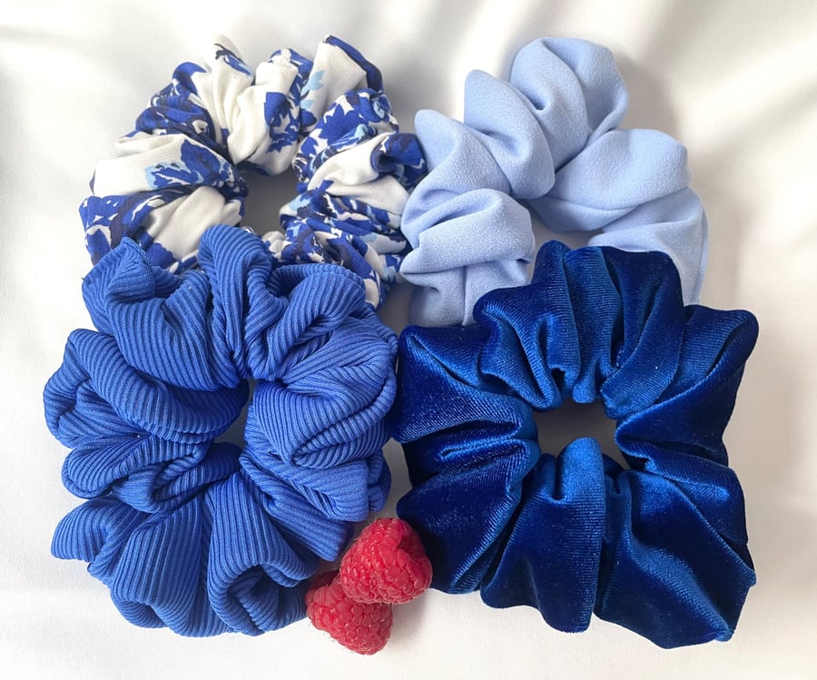 Blue raspberry scrunchie bundle 