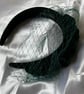 Eimile - Deep Emerald Green Velvet  Fascinator with Birdcage Veiling - Image 7