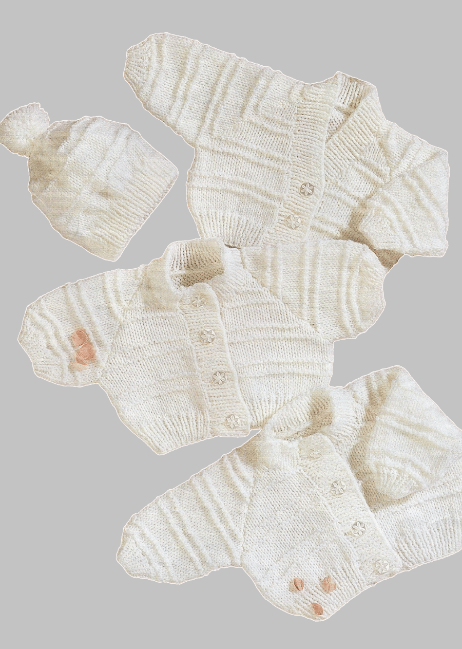 VINTAGE KNITTING PATTERN PDF Cardigan and Hat 