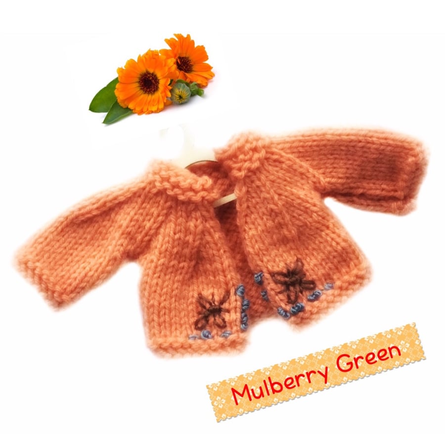 Apricot Embroidered Cardigan 