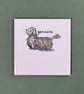 'Feels Familiar' (Set 3 - Sepia) ceramic coaster or decorative tile set. - Image 5